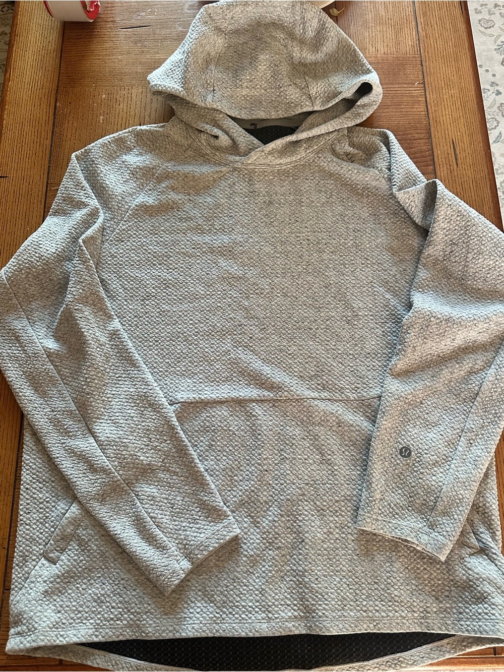 Lululemon Light Gray Textured Hooded Pullover